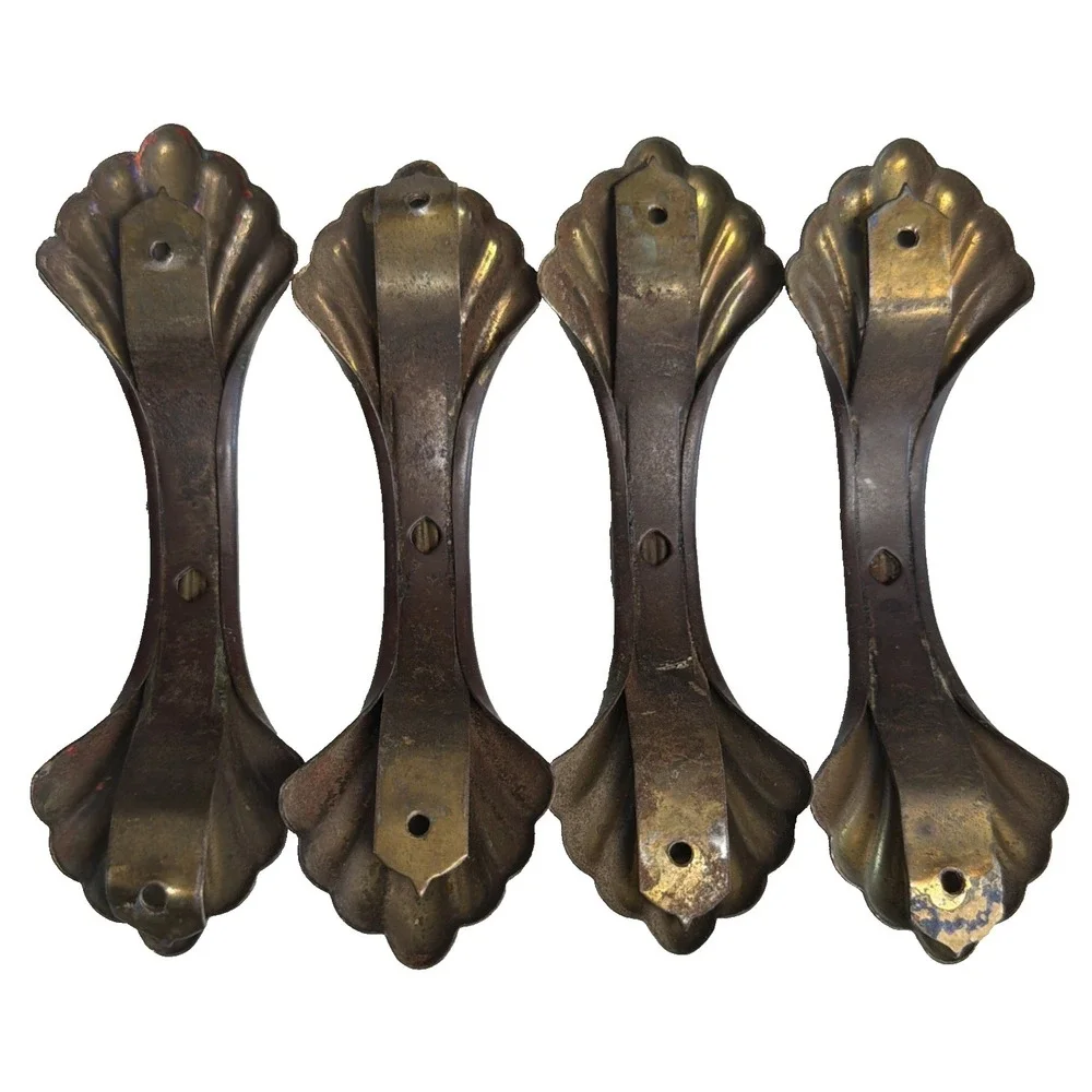 Lot Of 4 Vintage Brass/metal Drawer Pulls